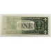 UNITED STATES OF AMERICA 1985 . ONE 1 DOLLAR BANKNOTE . ERROR . MISSING INK ON PRINT